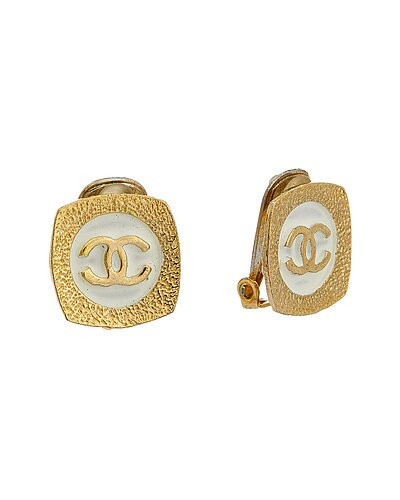 Gold-Tone CC Earrings (Authentic Pre-Owned) | Gilt & Gilt City