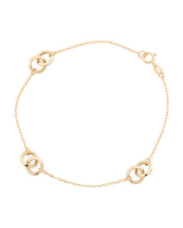 Made In Italy 10kt Gold Circles Station Bracelet | TJ Maxx