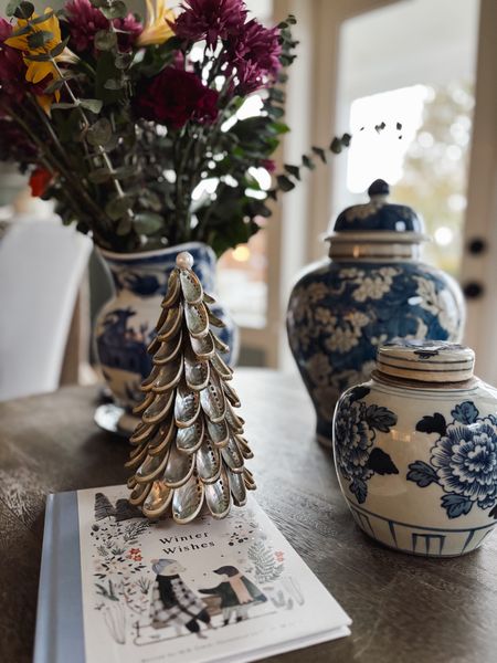Christmas shell and pearl tree, blue and white ginger jars, adorable winter illustrated book 

#LTKGiftGuide #LTKhome #LTKHoliday