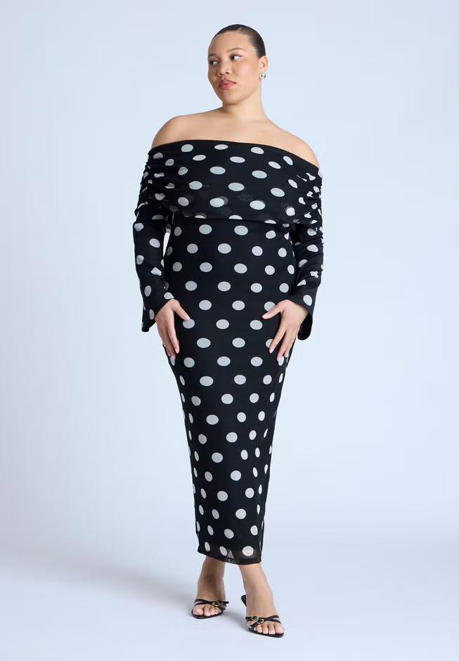 Off Shoulder Printed Dress | Eloquii