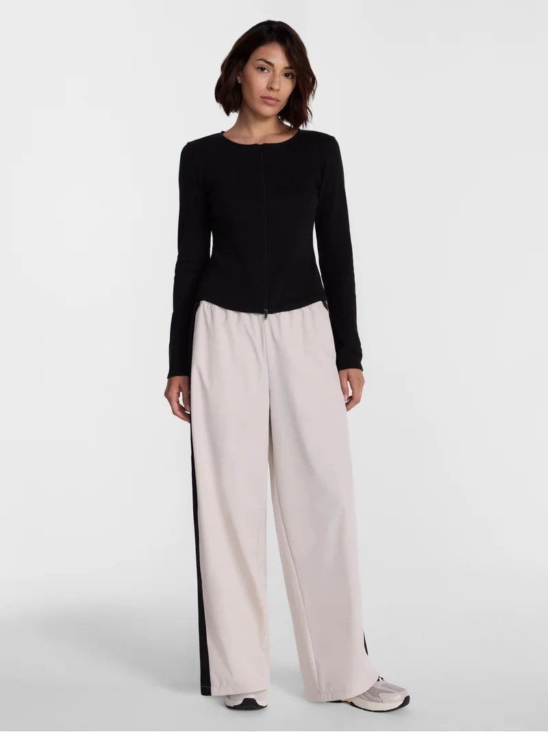Avia Women's Color Blocked Wide Leg Pants, 29" Inseam, Sizes XS-XXL | Walmart (US)