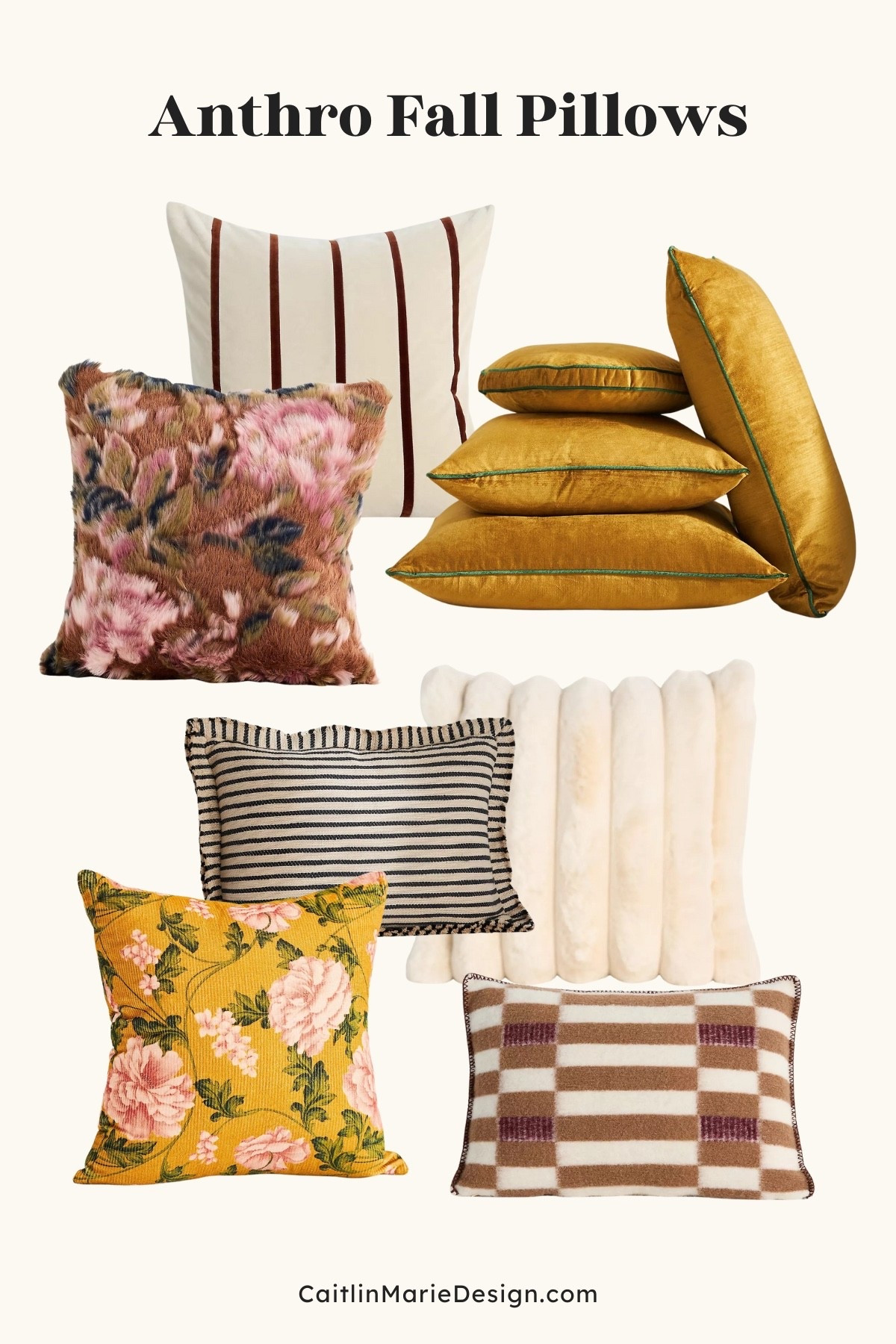 Anthropologie pillows for fall decor 🍂 

Faux fur pillow, gold throw pillow

#LTKSeasonal #LTKHome #LTKStyleTip