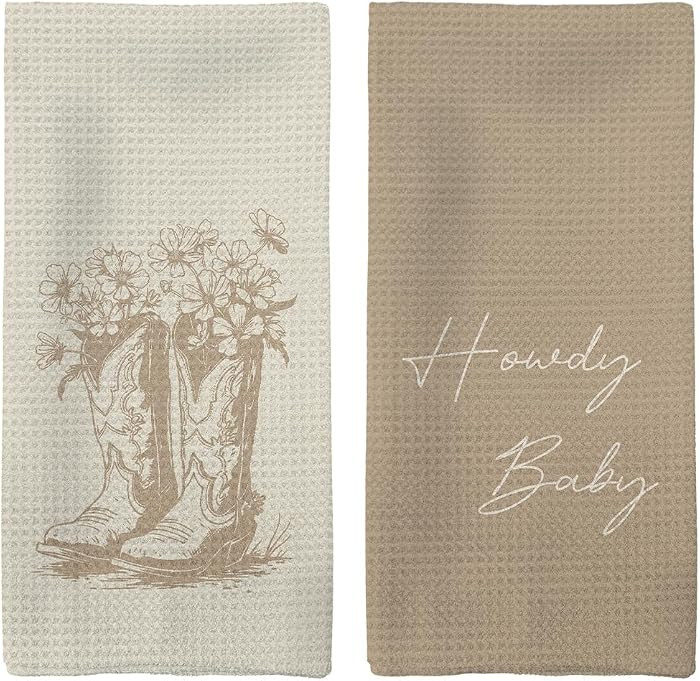 Western Kitchen Towels, Preppy Cowboy Hand Towels, Black Cowgirls Boots Floral Rodeo Dishcloths T... | Amazon (US)