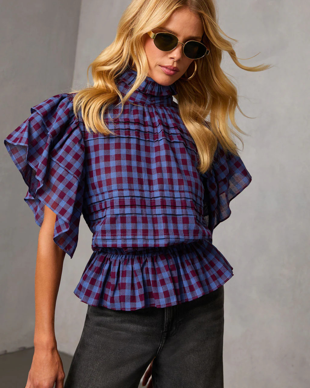 Nomad Cowgirl Plaid Mock Neck Top | VICI