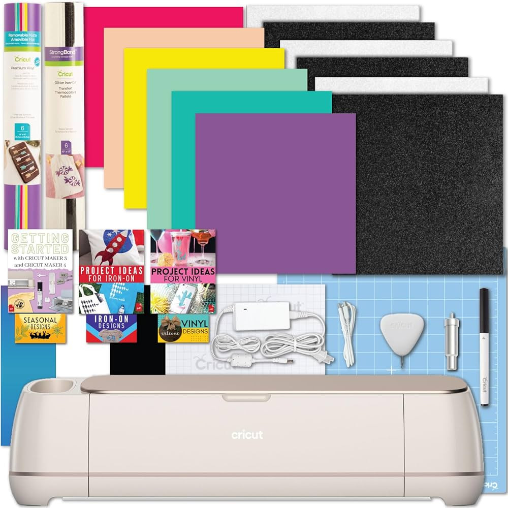 Cricut Maker 4 Machine with Vinyl and Iron-On Bundle - Beginner Friendly Craft Cutting Machine Se... | Amazon (US)