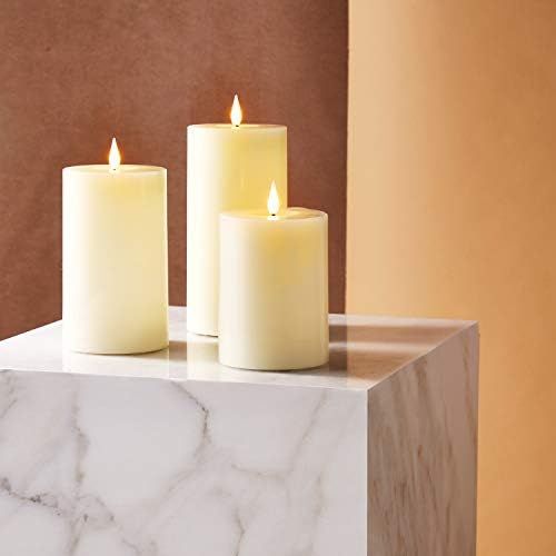 Flameless Candles Set of 3 - Real Ivory Wax, 3D Flickering Flame, Remote Control, Battery Included,  | Amazon (US)