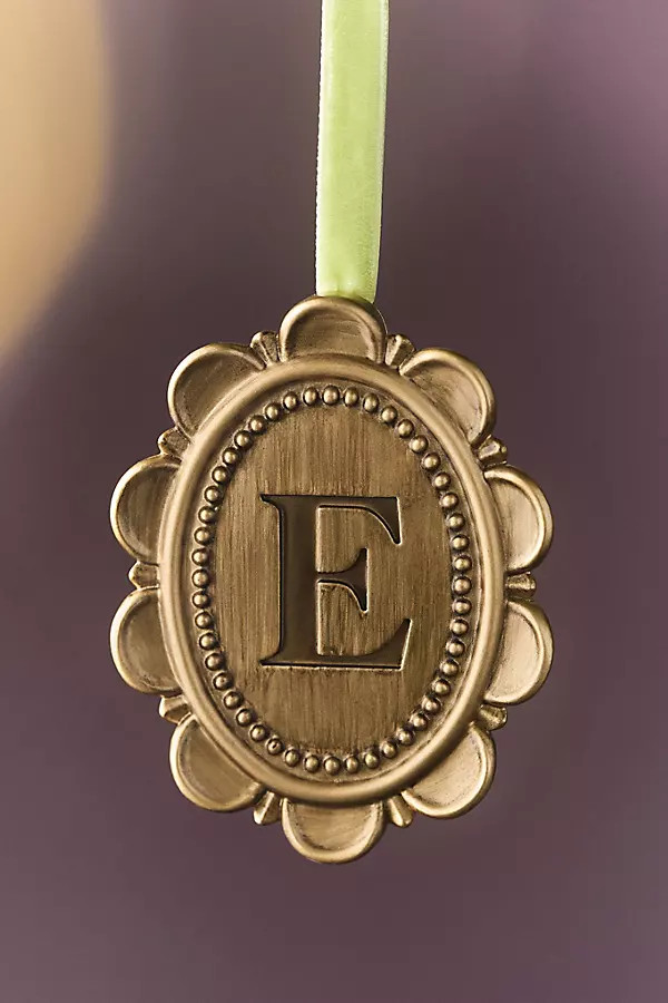 Louisa Monogram Ornament | Anthropologie (US)