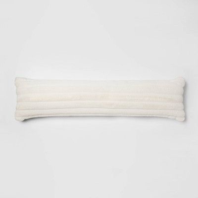 Bed Lumbar Channeled Faux Fur Pillow Cream - Project 62™ + Nate Berkus™ | Target