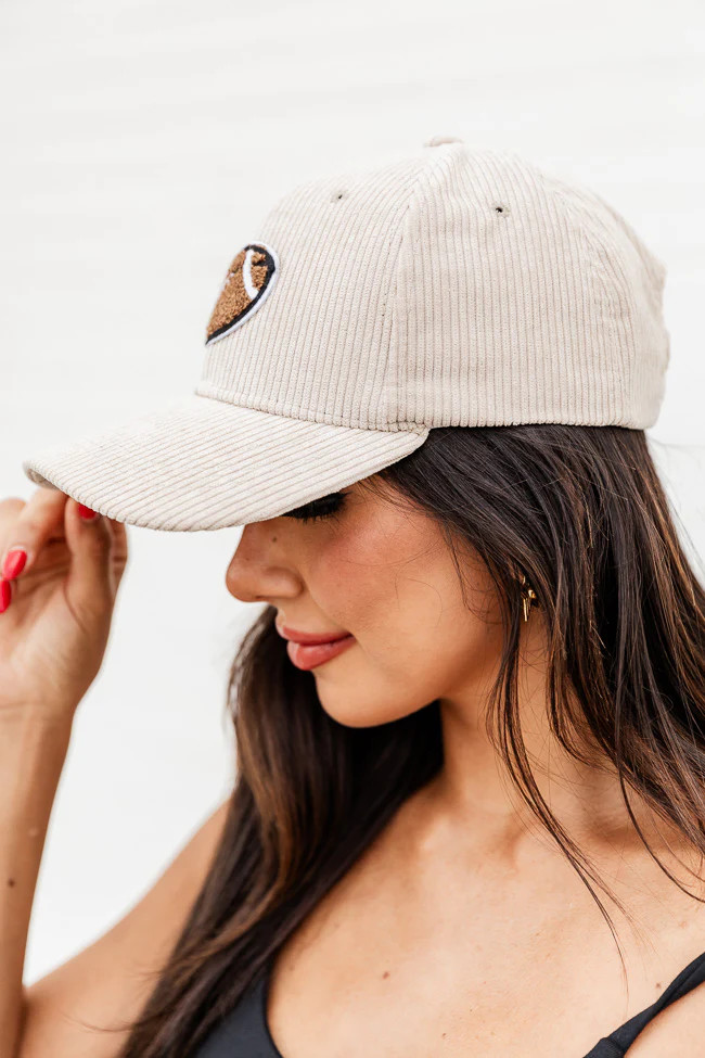 Football Patch Corduroy Hat | Pink Lily