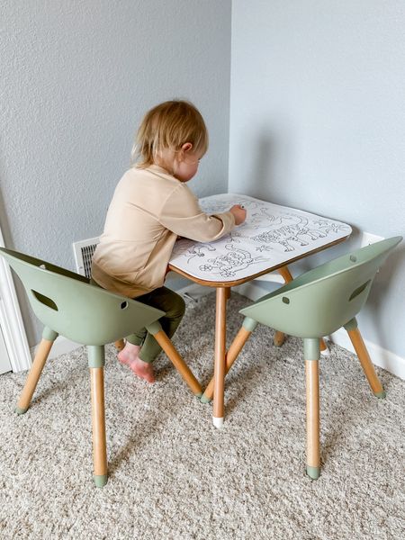 Laylas new coloring table & chairs- these giant coloring pads stick to the table (you can use the table without too!) she has loved using this! Other color options available too 

#LTKhome #LTKkids #LTKbaby