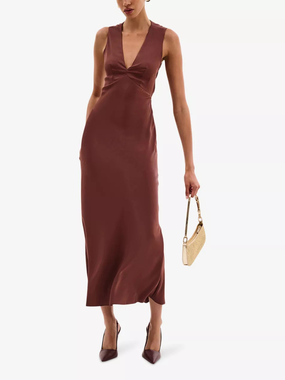 Nova tie-back satin maxi dress | Selfridges