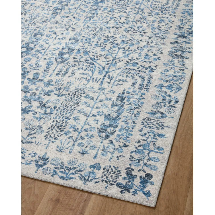 Rifle Paper Co. X Loloi Maison Grove Blue Area Rug | Wayfair North America