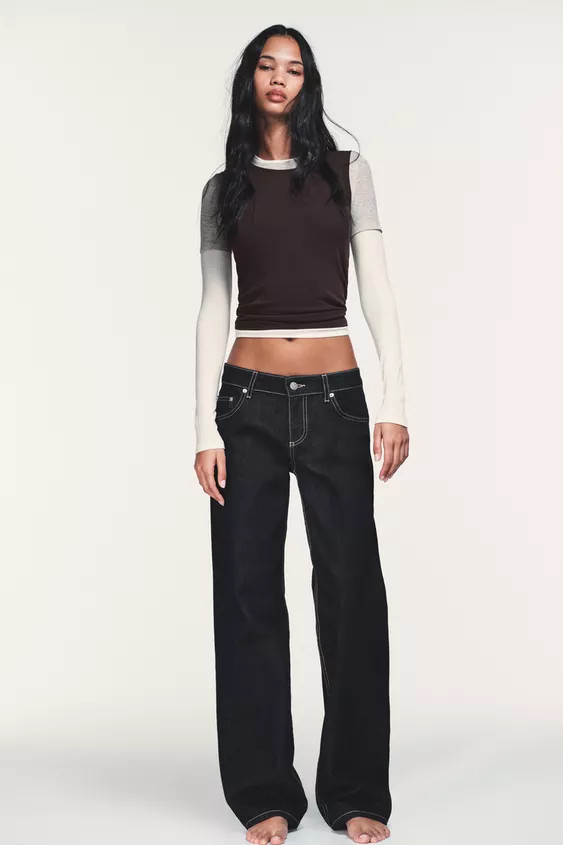 NIEDRIGER BUND – WIDE LEG – MAXILÄNGEFive-Pocket-Jeans mit niedrigem Bund. Langes, weites Be... | Zara DE
