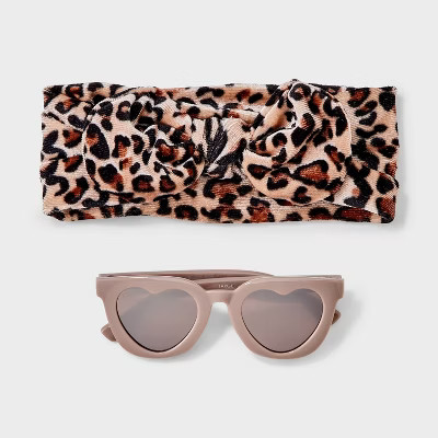 Toddler Girls' Leopard Headband & Sunglasses Set - Cat & Jack™ Light Brown | Target