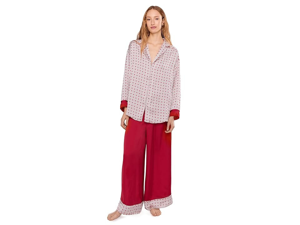 Free People Dreamy Days Pajama Set Women's Pajama Sets Heart Print: XL | Zappos.com