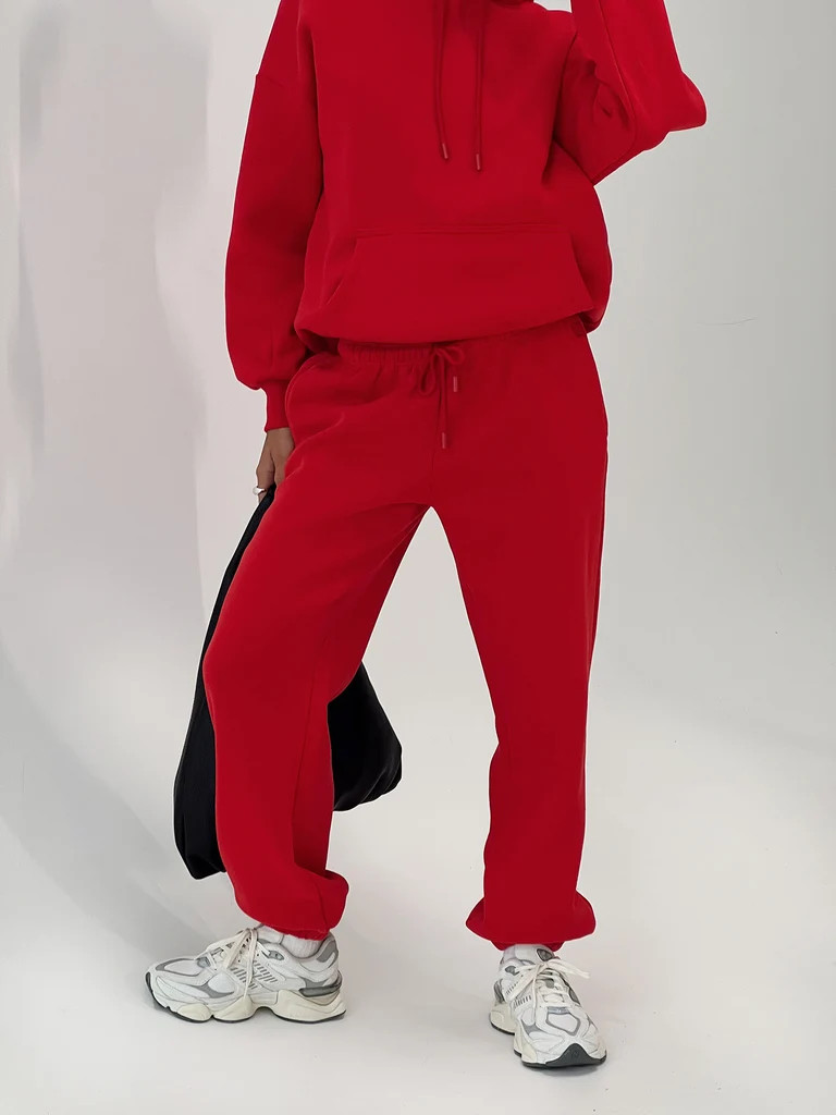 Dream Fleece Ankle Cuff Sweatpants Red | Princess Polly US