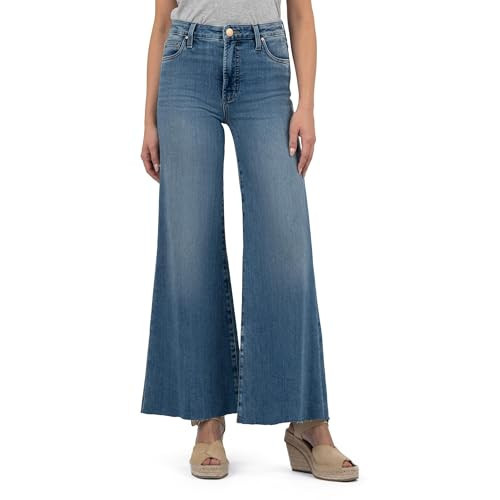 KUT from the Kloth Ryan HIGH Rise FAB AB Super Wide Leg RAW Hem Adaptability with Medium Base Wash 12 | Amazon (US)
