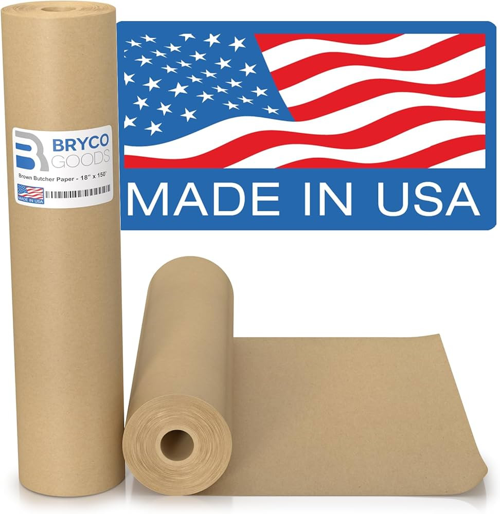 Brown Kraft Butcher Paper Roll - 18 Inch x 150 Feet - USA Made - Food-Grade Paper for Wrapping an... | Amazon (US)
