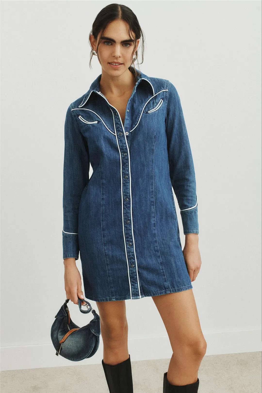 WRANGLER Western Piped Shirt Dress | Rent the Runway