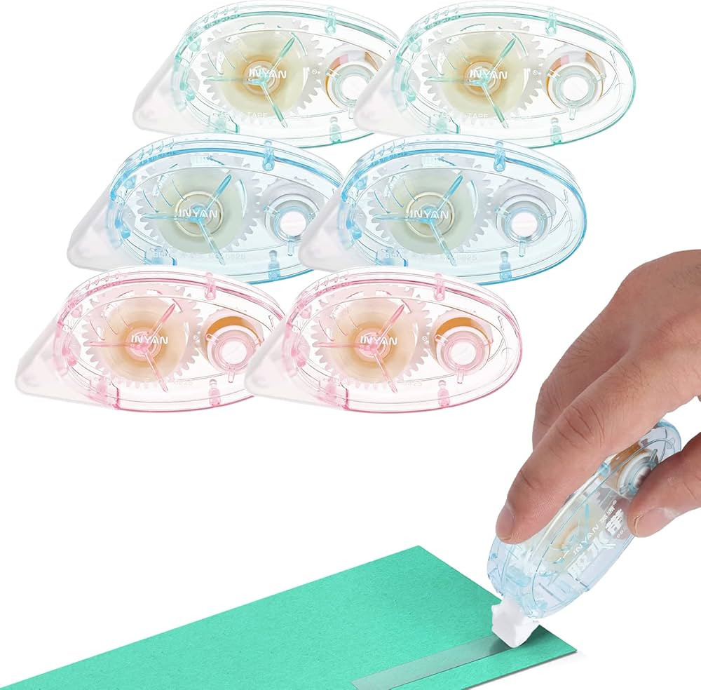 Dzpuhuojz 6 Pack Glue Tape Roller, 60m Craft Double Sided Adhesive Tape, Scrapbooking Supplies Sc... | Amazon (UK)