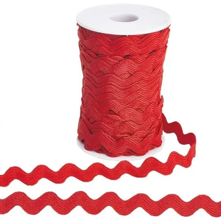 1 Roll 25 Yards RIC Rac Trim Ribbon 0.4 inch/10mm Rick Rack Wave Sewing Bending Fringe Trim Woven Fabric for Sewing Flower Making Wedding Dress Party Crafts Red | Walmart (US)