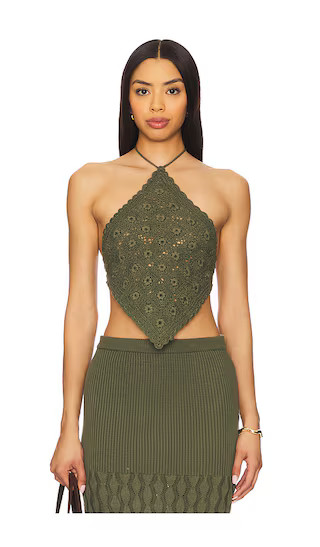 x REVOLVE Flower Top in Sage | Revolve Clothing (Global)