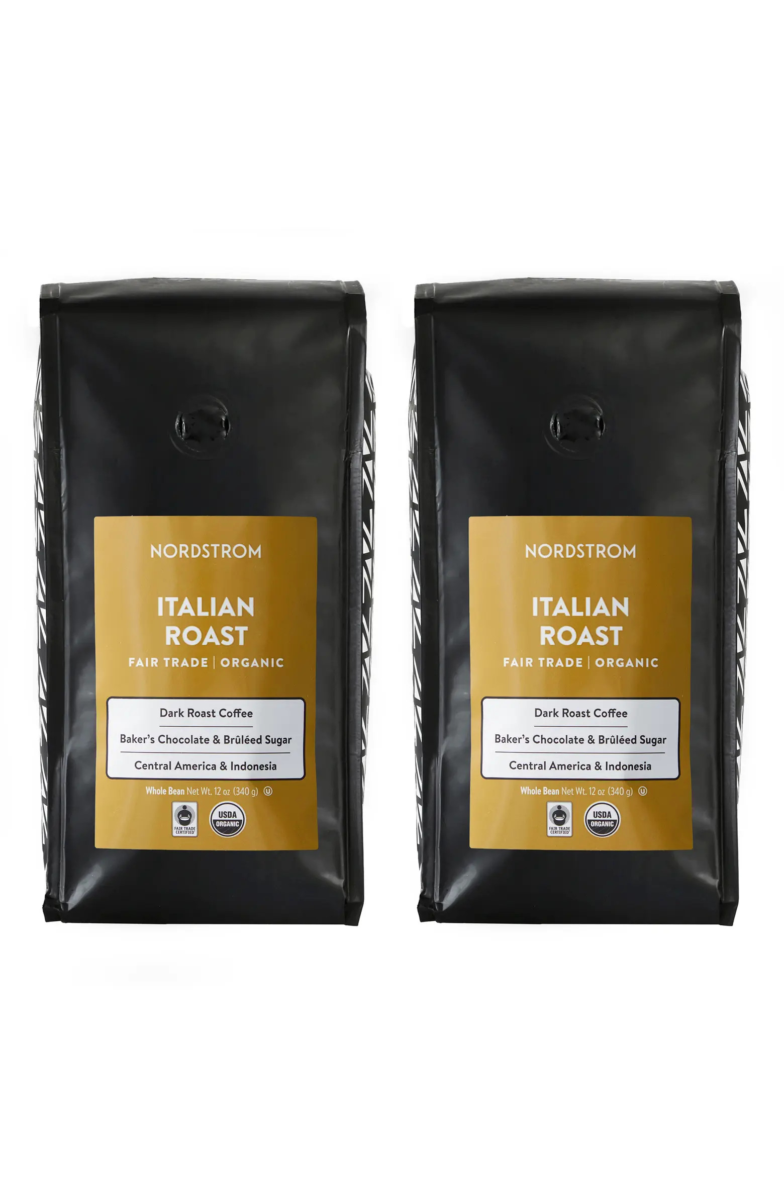 2-Pack Fair Trade Organic Italian Dark Roast Whole Bean Coffee | Nordstrom
