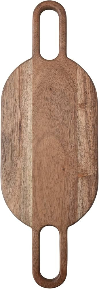 Creative Co-Op Acacia Wood Charcuterie 2 Handles, Natural Cheese/Cutting Board | Amazon (US)