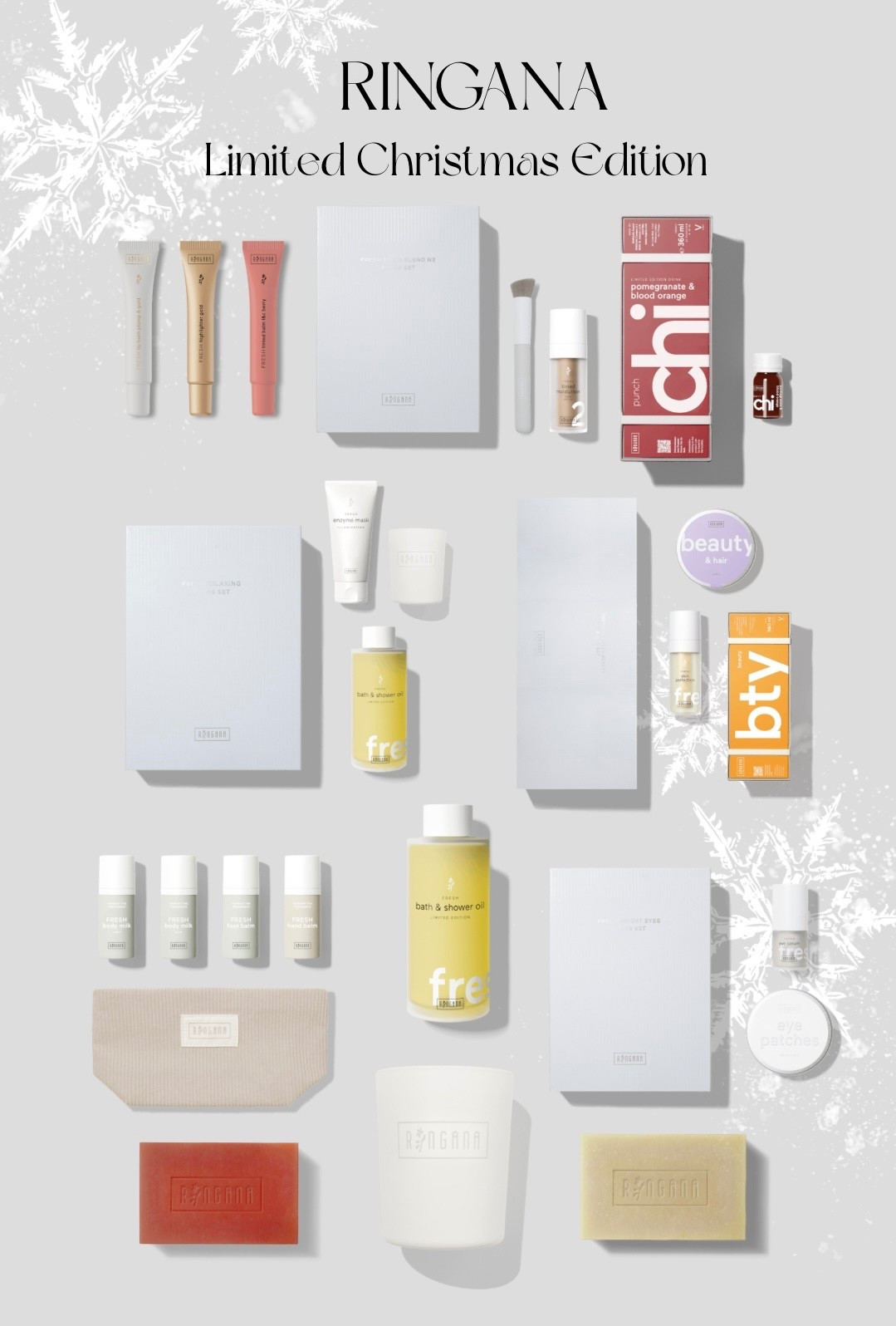Meine frische Naturkosmetikmarke RINGANA hat gerade so viele tolle Limited X-Mas Editions und Sets rausgebracht - ideal um euch selbst zu verwöhnen oder eure Liebsten an Weihnachten zu beschenken! 🥰🎄

Wie immer bekommt ihr mit meinem Code HANNAWOL 20€ Rabatt auf eure Bestellung auf
www.ringana.com

Freut euch auf folgende Produkte:
• FRESH bath & shower oil zest limited edition
• FRESH body care x-mas set
• FRESH bright eyes x-mas set
• FRESH glam x-mas set
• FRESH relaxing x-mas set
• FRESH soap chai & scrub
• FRESH soap mandarine & orange
• FRESH timeless beauty x-mas set
• RINGANAchi punch
• RINGANA scented candle zest & cedar

#LTKwinter #LTKbeauty #LTKgiftguide