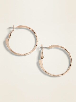 Hammered Gold-Toned Hoop Earrings for Women | Old Navy (US)