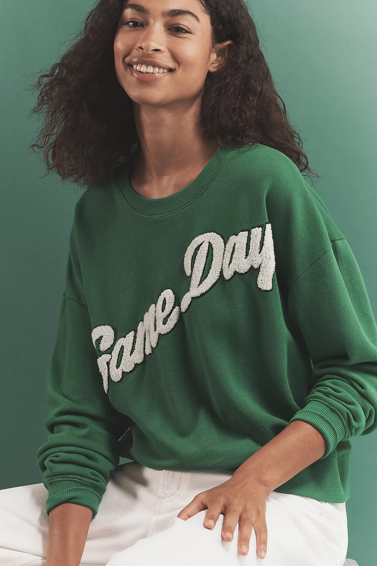 Maeve Game Day Crew-Neck Sweatshirt | Anthropologie (US)