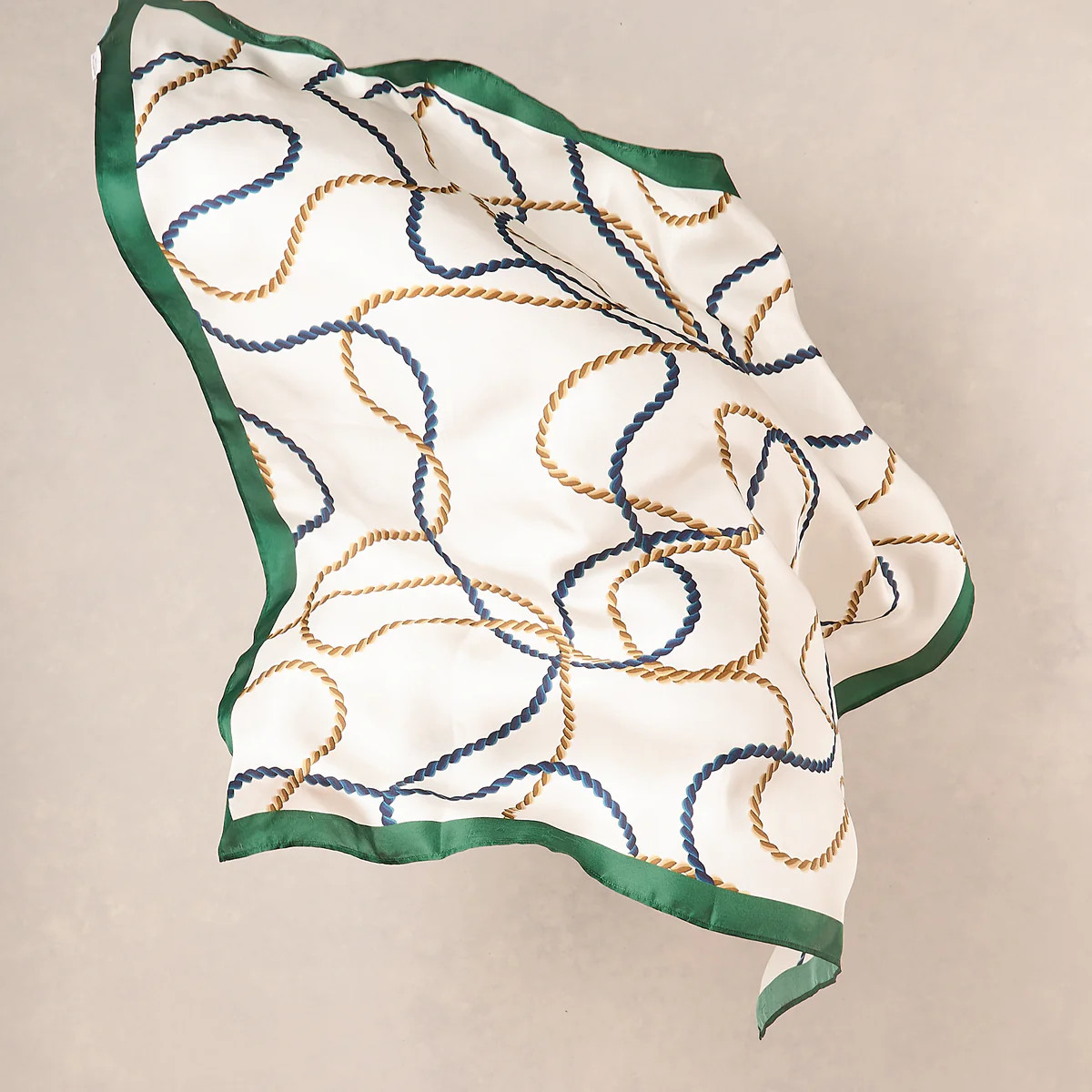Rope Print Square Scarf - Cream | Blue Illusion (AU & US)