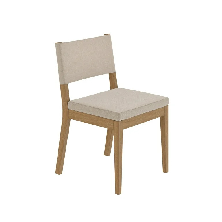 Nathan James Linus Modern Upholstered Dining Chair with Solid Rubberwood Legs in a Wire-Brushed B... | Walmart (US)