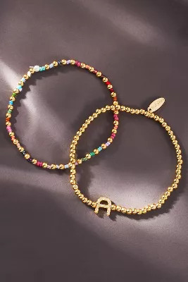 Set of Two Monogram Bracelets | Anthropologie (US)