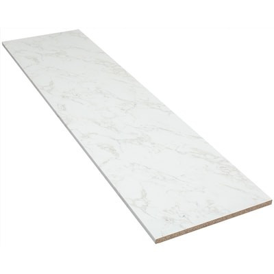 Stretta  120-in x 25-in x 1.102-in White Marble Straight Laminate Countertop | Lowe's