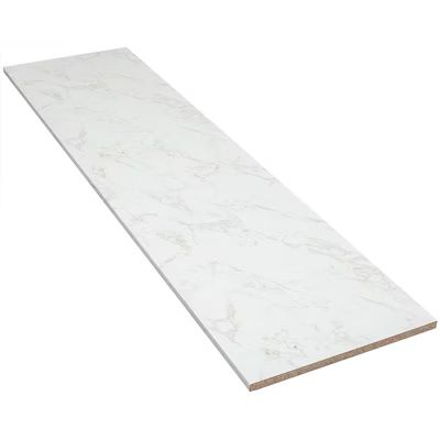 Stretta 120-in x 24.996-in 24.996-in x 1.125-in White Marble Straight Laminate Countertop Lowes.c... | Lowe's