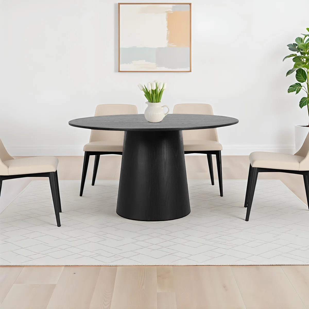 Dysis 52" Solid Oak Round Pedestal Dining Table | Wayfair North America
