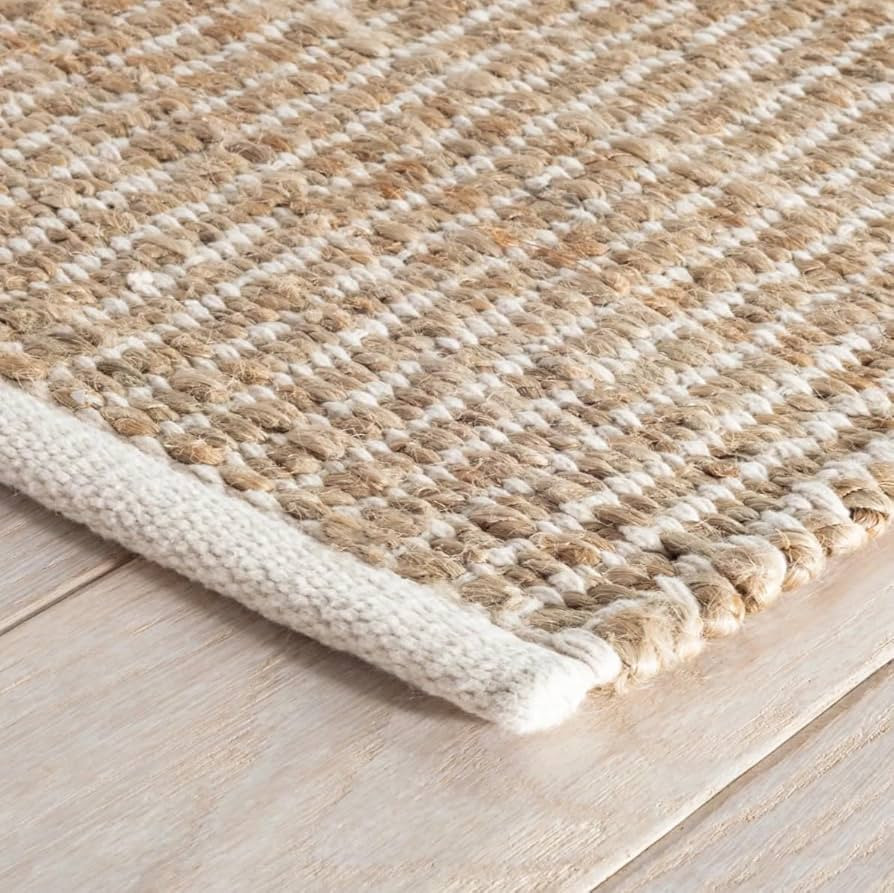S & L Homes Jute Pulse Handwoven Natural Area Rug for Living Room Bedroom Kitchen Hallway Entrywa... | Amazon (US)