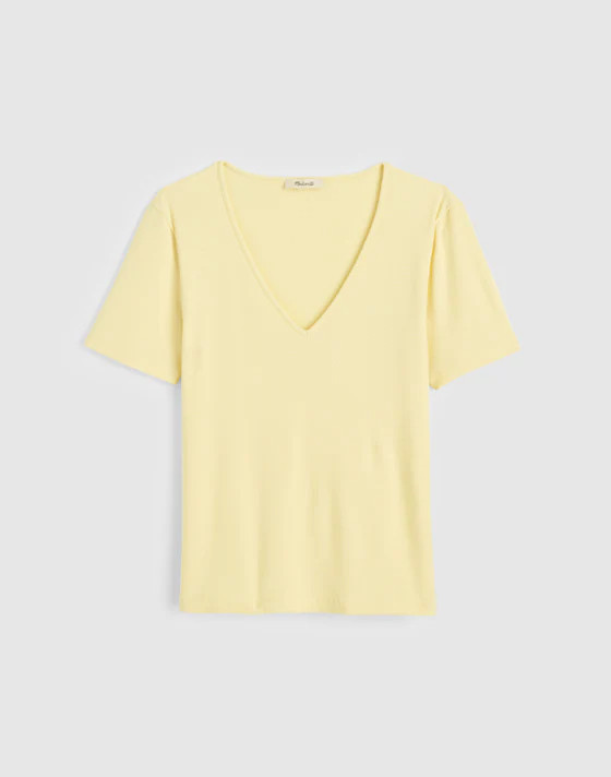 The 9-9 V-Neck Tee in LuxeRib | Madewell