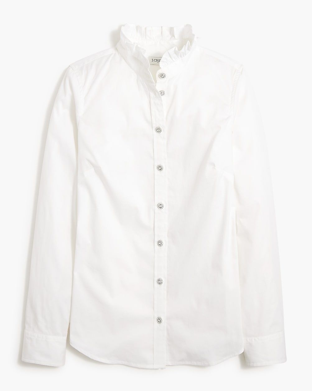 Ruffle button-up shirt with jeweled buttons | J.Crew Factory