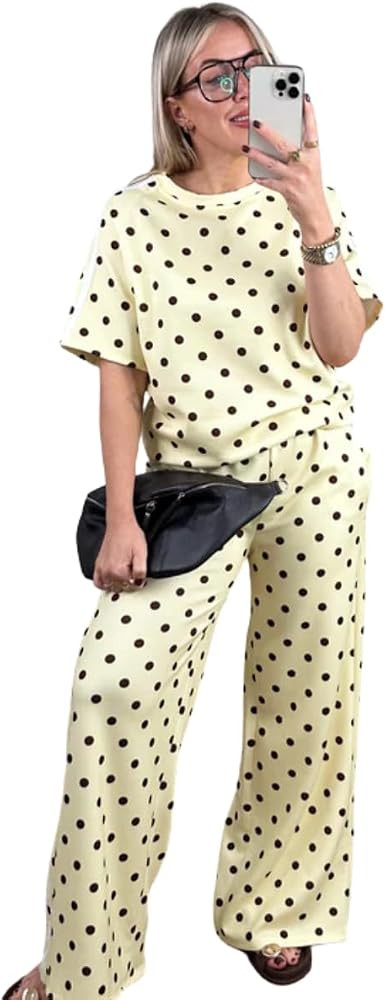 Polka Dot Women’s Track Co-Ord Set – Matching Two Piece Outfit, Casual Lounge Tracksuit 8-16 ... | Amazon (UK)