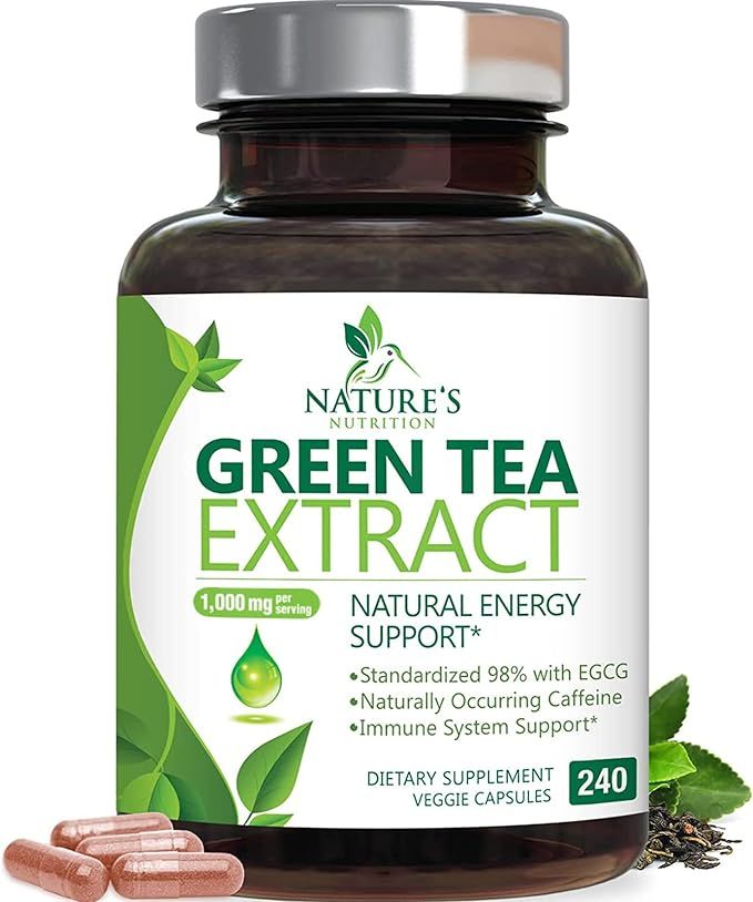 Green Tea Extract Capsules 1000mg 98% Standardized EGCG - 3X Strength for Natural Energy - Heart ... | Amazon (US)