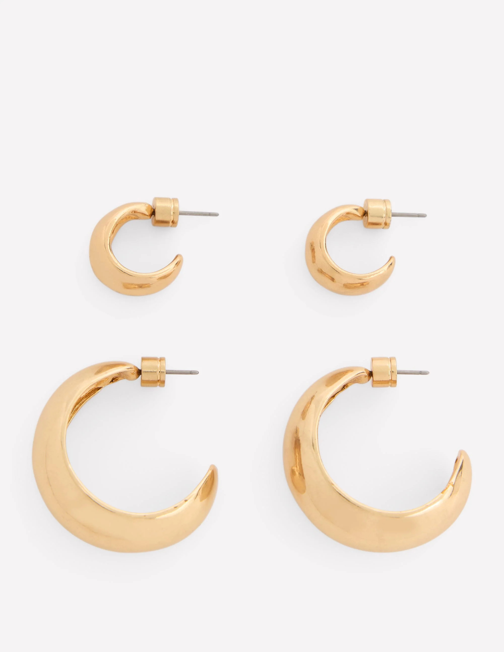 Smooth Dome 2-Pack Earrings-Gold Colour | Boden (US)