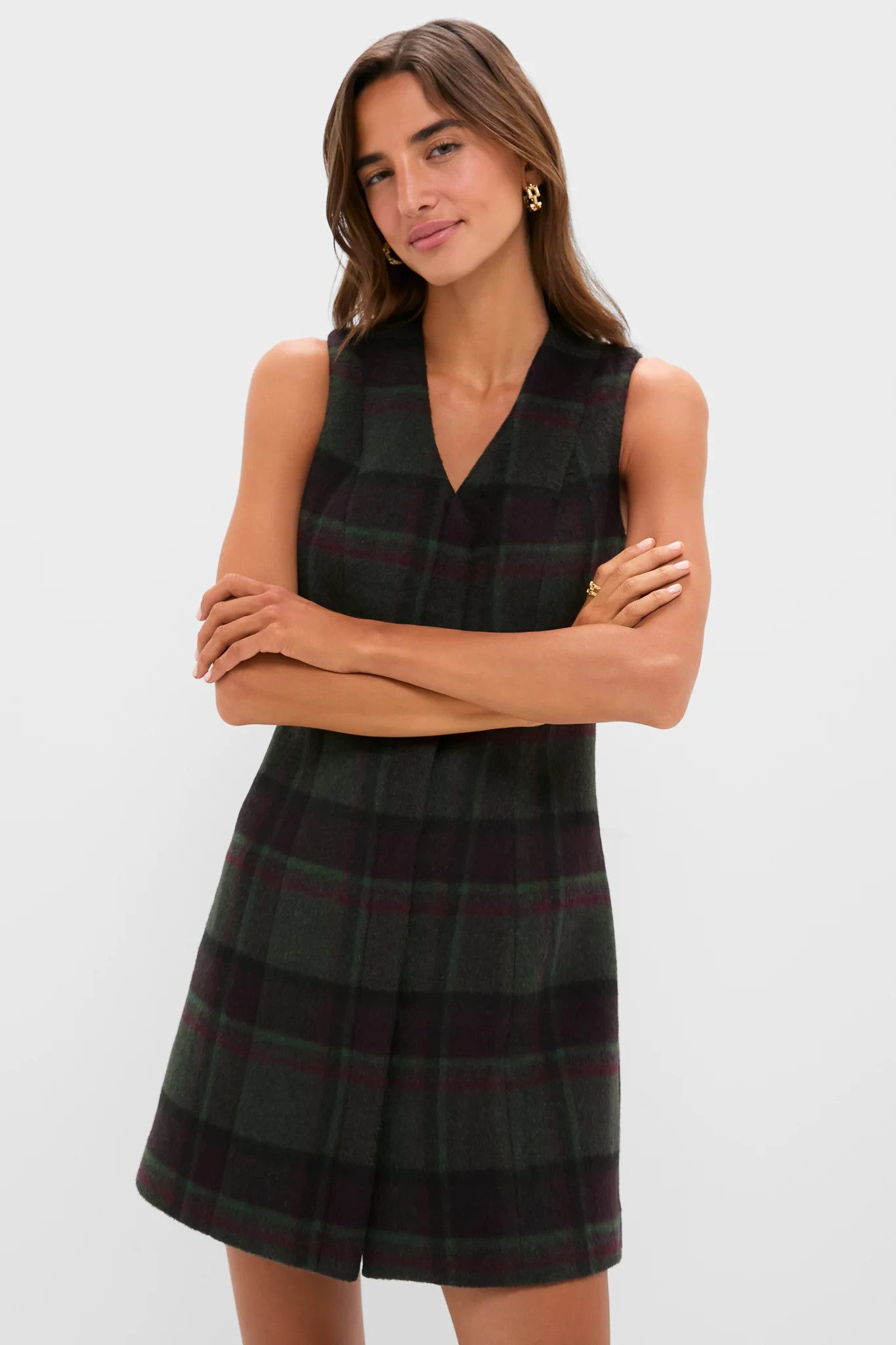 Forest Plaid Wool Mercer Dress | Tuckernuck (US)