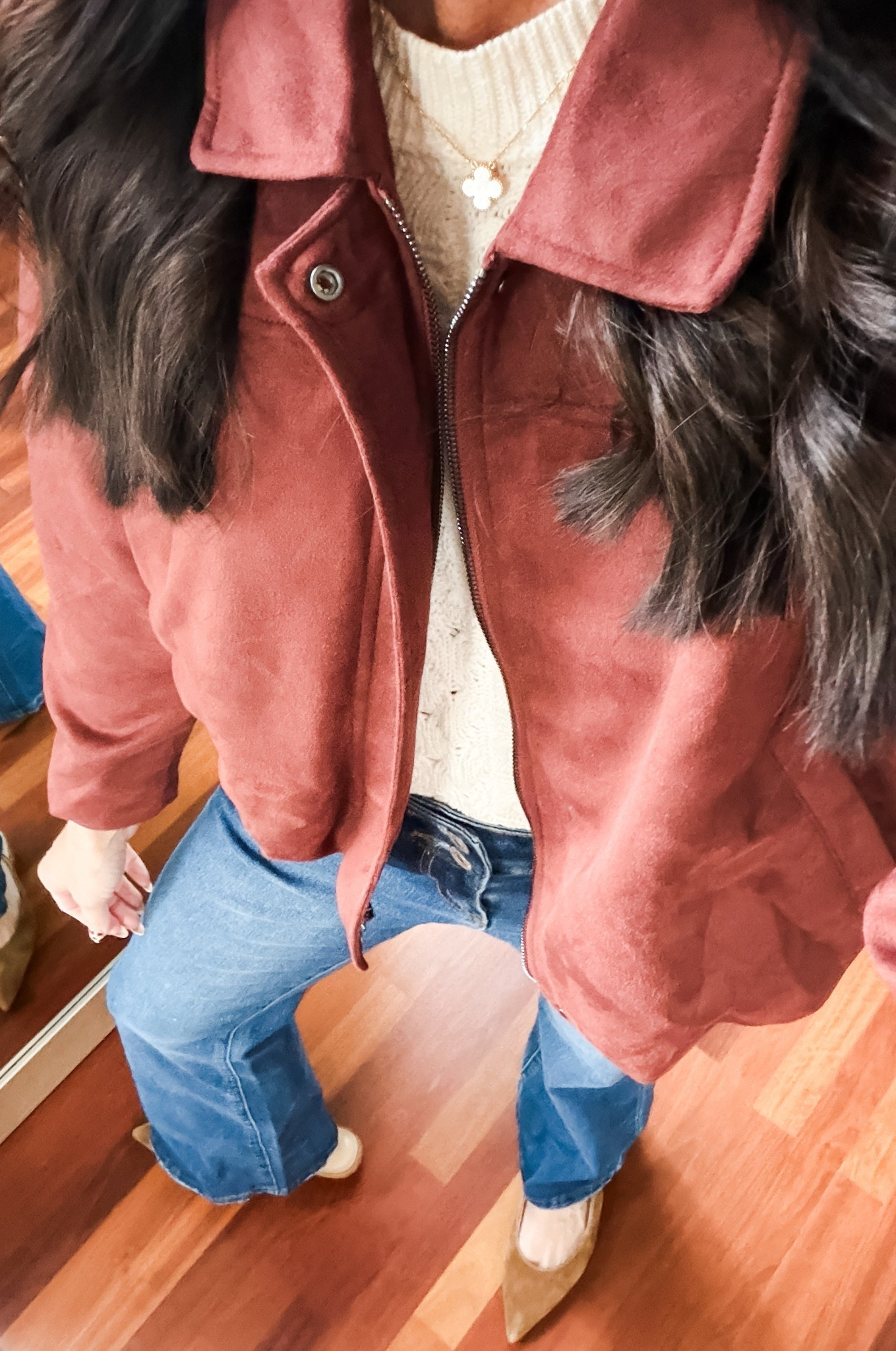 Small jacket and sweater
4 denim 

#LTKFindsUnder50 #LTKSeasonal #LTKStyleTip