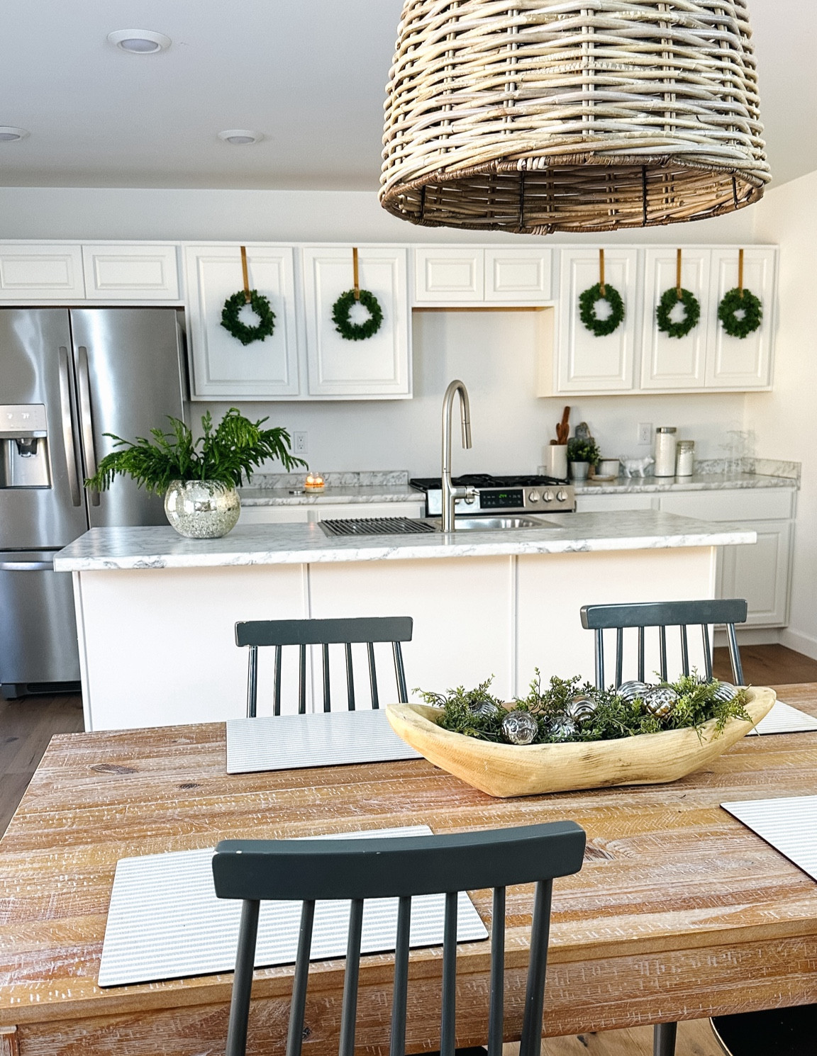 My mini wreaths are from hobby lobby, but I’ve found some other options here! Mini wreaths. Wreaths for cabinets. Mini wreaths for kitchen cabinets. Kitchen wreaths. Christmas wreaths. Mini Christmas wreaths  

#LTKSeasonal #LTKhome #LTKHoliday