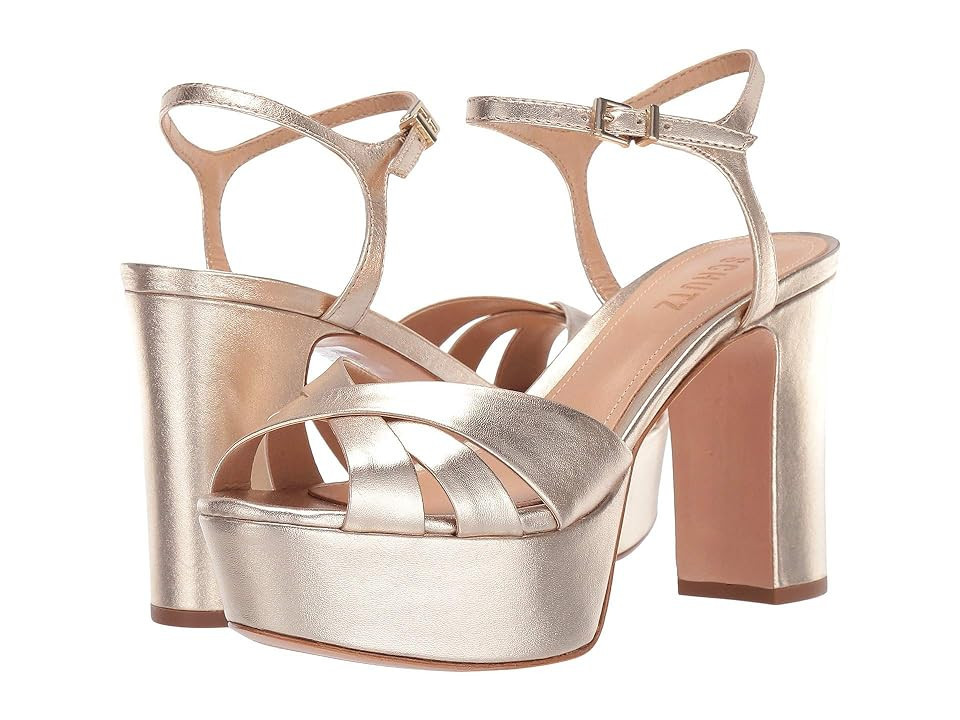 Schutz Keefa High Women's Heels Platina Metallic Napa : 5.5 M, Leather | Zappos