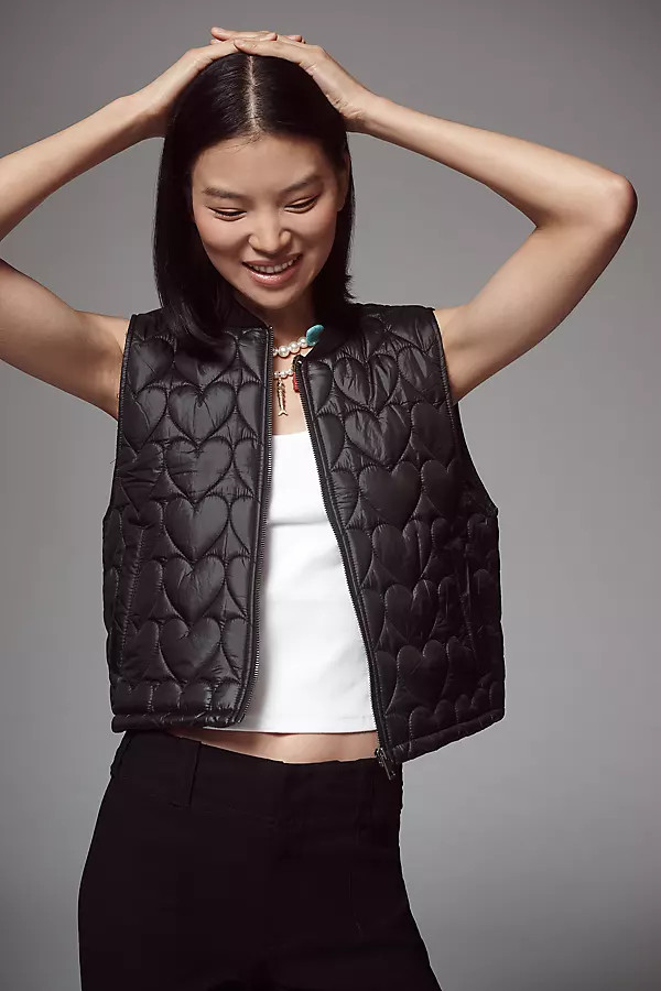 Maeve Heart Quilted Vest | Anthropologie (US)