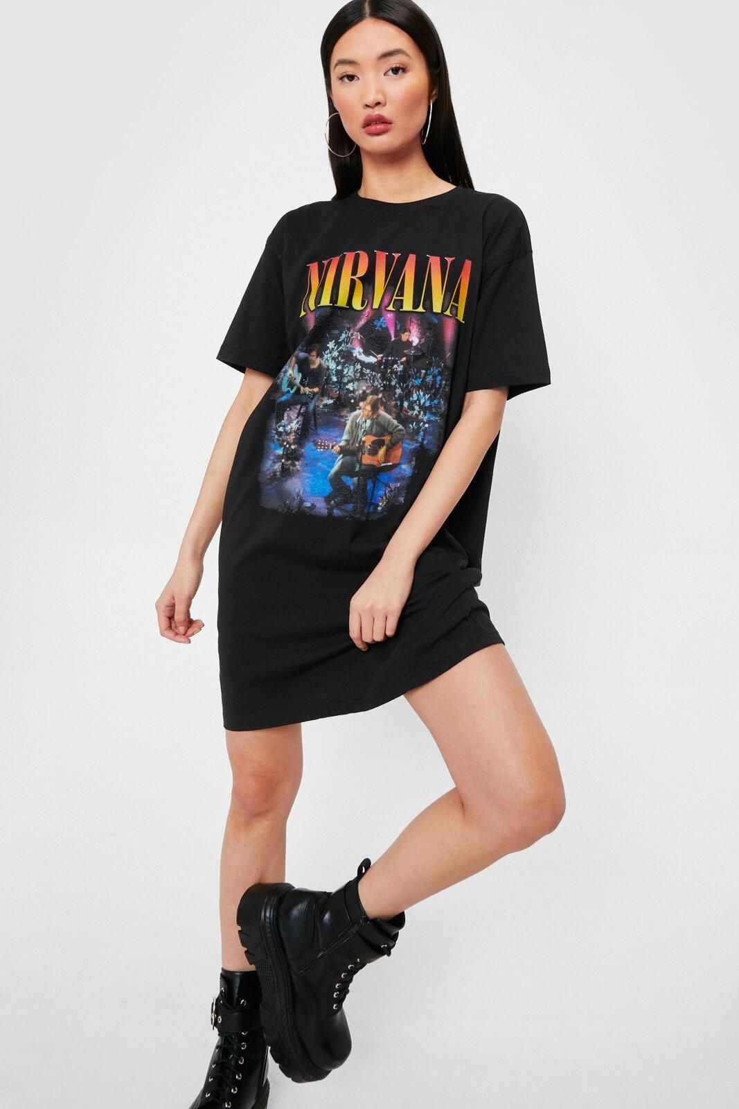 Nirvana Graphic Band T-Shirt Dress | Nasty Gal (US)
