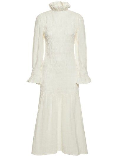 Aleria smocked midi dress - Maria de la Orden - Women | Luisaviaroma | Luisaviaroma